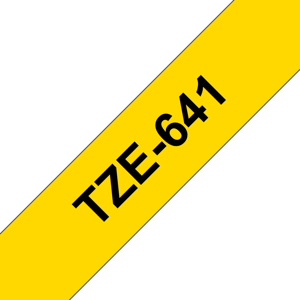 Original Brother TZe641 tape – sort på gul, 18 mm bred
